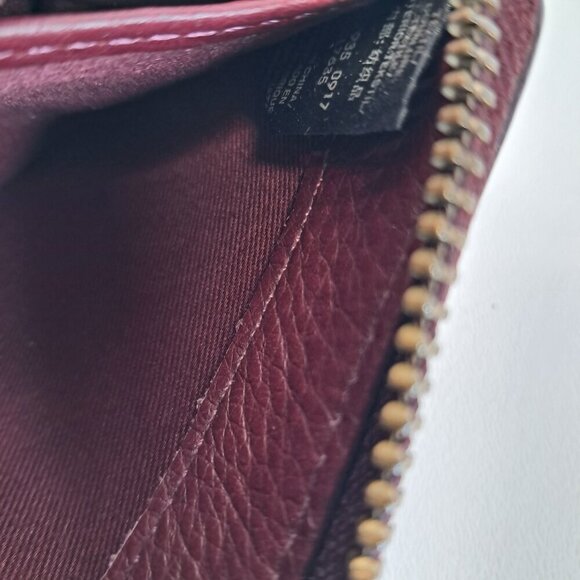 Fossil Zip Around Burgundy Marron Leather Wallet - Picture 10 of 12